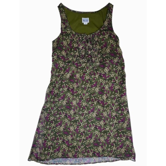 Converse One Star Ruffle Floral Dress Y2K Skater Grunge Street Dark Femme Edgy S - Picture 1 of 16